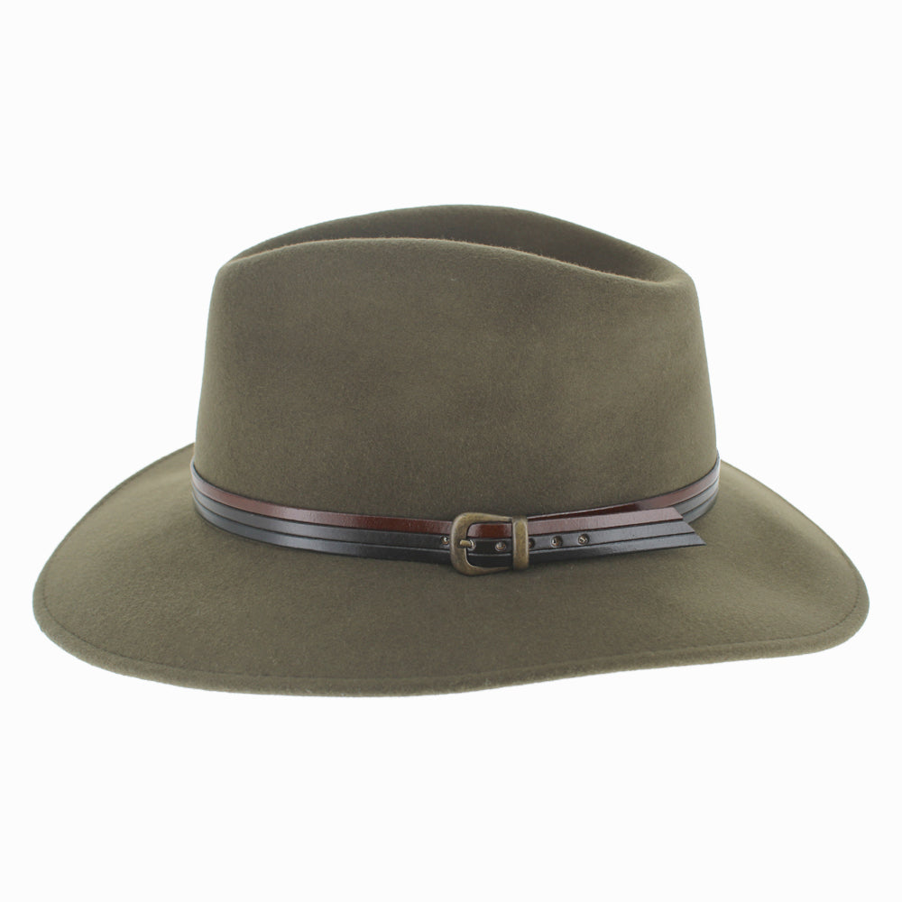 Dark taupe outdoor safari hat with wide brim, sun-ready for warm weather adventures