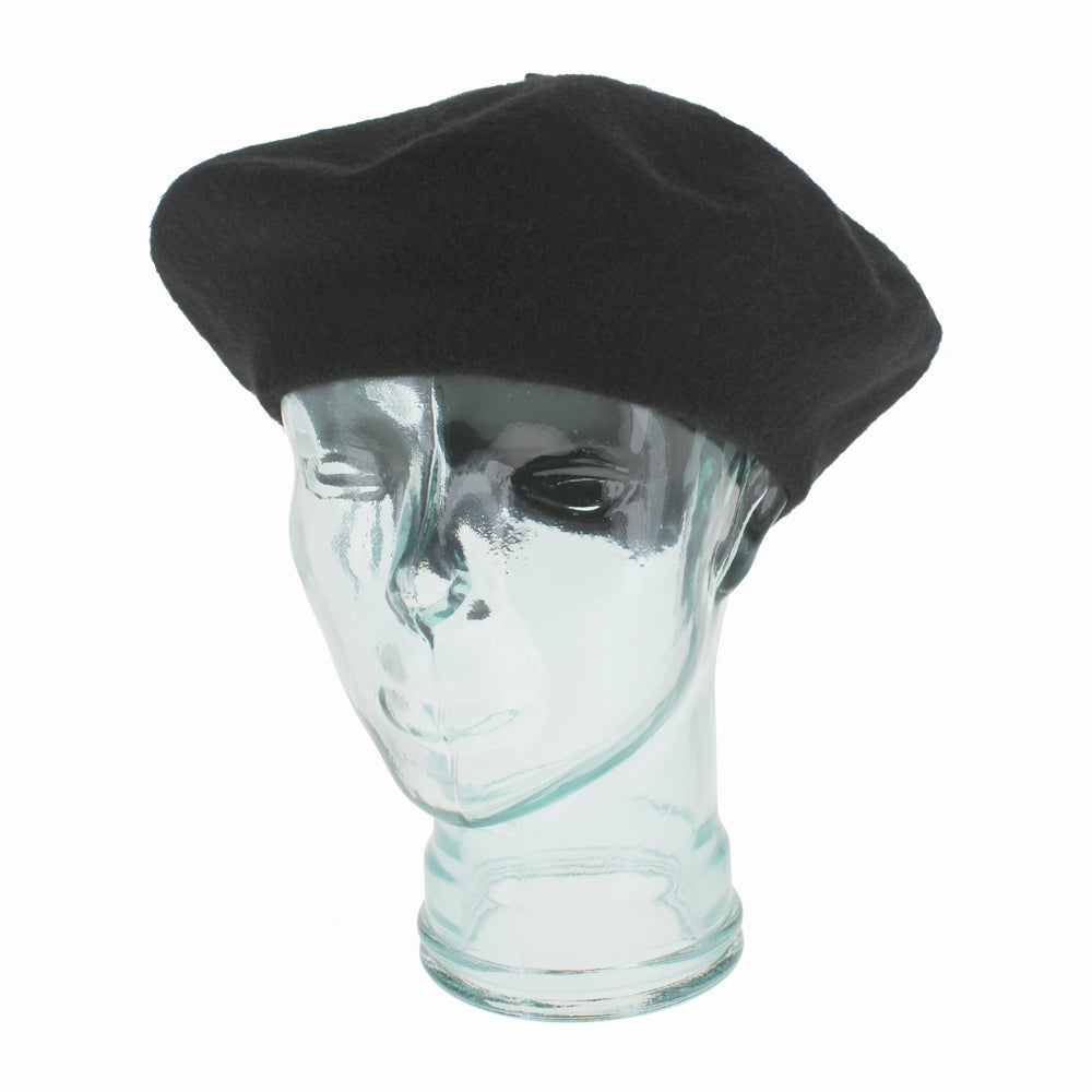 Kathy Jeanne Collection black wool beret, classic tam hat with timeless Parisian style