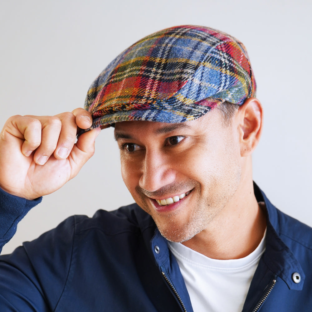 Wigens Cobel Wool Flat Cap Plaid Newsboy Style – European 