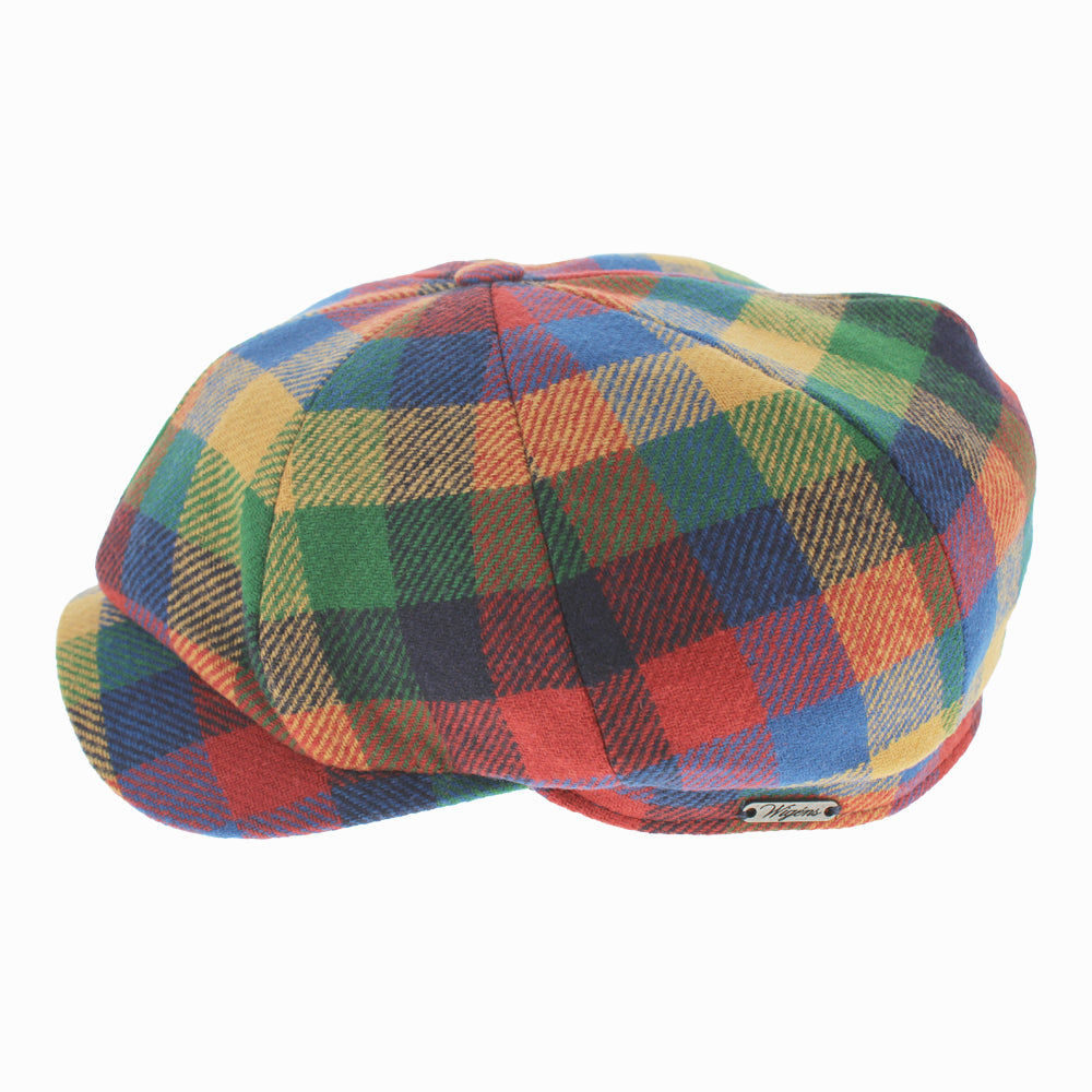 European Caps Wigens Ewan newsboy hat, vibrant multicolor wool design for bold fall and winter style