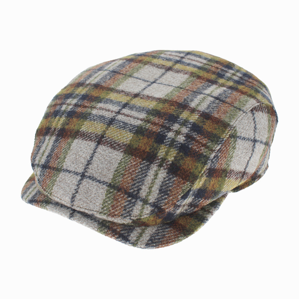 Wigens Hugo mustard plaid ivy cap with Ferla Mill fabric, wool and baby alpaca blend