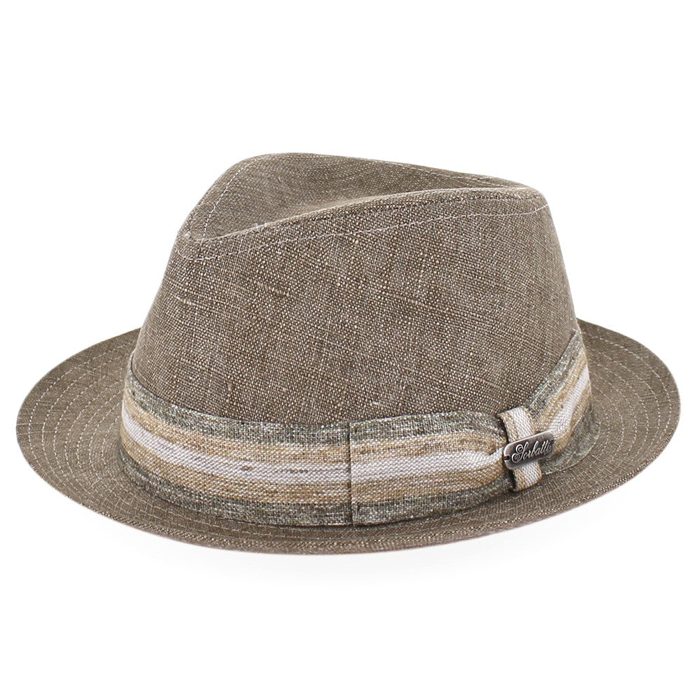 Belfry Pesa stingy brim fedora in forest green Italian linen