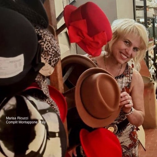 Woman with red hats