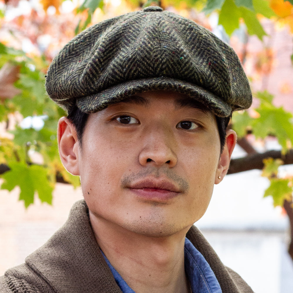 Man in green cap