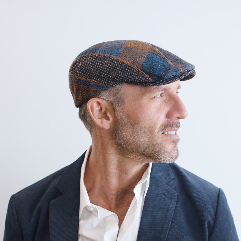 Belfry Arnolfo Wool Blend Patchwork Flat Cap for Men Classic European Ivy Hat Blue / XXL Belfry Arnolfo Wool Blend Patchwork Flat Cap for Men Classic European Ivy Hat Blue / XXL