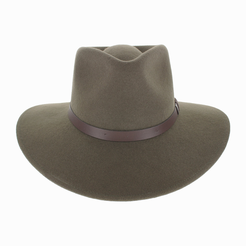 Olive wool Belfry Alejandro safari hat, packable and water-repellent for fall winter adventures