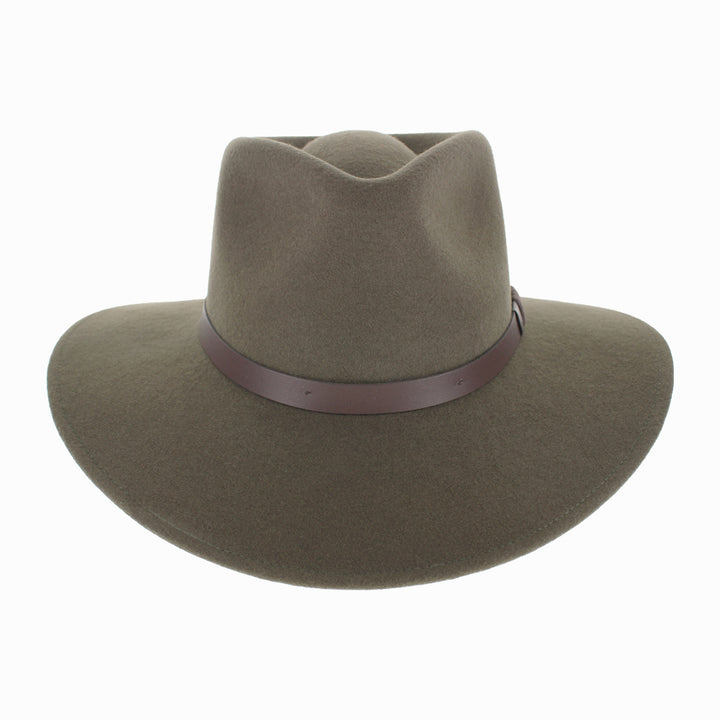 Olive wool Belfry Alejandro safari hat, packable and water-repellent for fall winter adventures