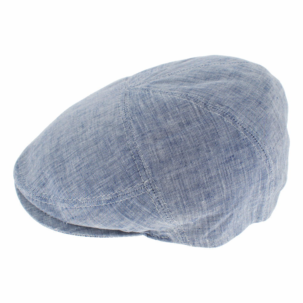Belfry Italia Belice faded denim flat cap featuring a modern interpretation of classic ivy style