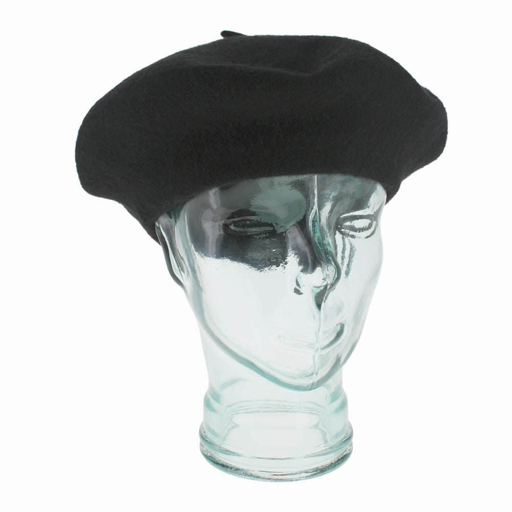 Luxury Kathy Jeanne Collection black wool beret, versatile fall and winter hat