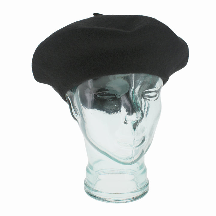 Luxury Kathy Jeanne Collection black wool beret, versatile fall and winter hat