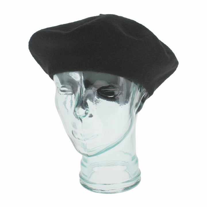 Kathy Jeanne Collection black wool beret, classic tam hat with timeless Parisian style