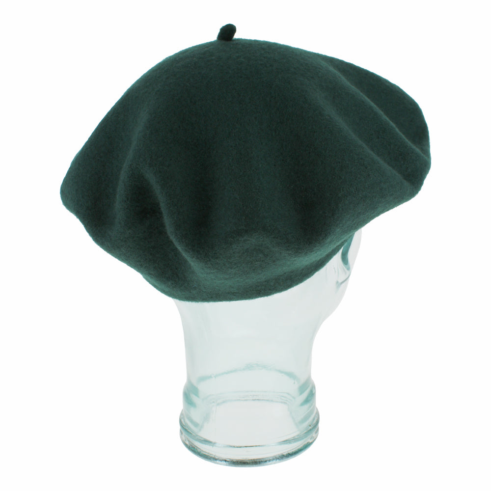 Classic Kathy Jeanne green wool beret, handcrafted soft wool fashion piece