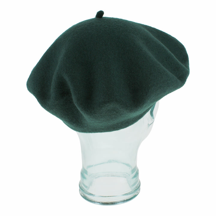 Classic Kathy Jeanne green wool beret, handcrafted soft wool fashion piece