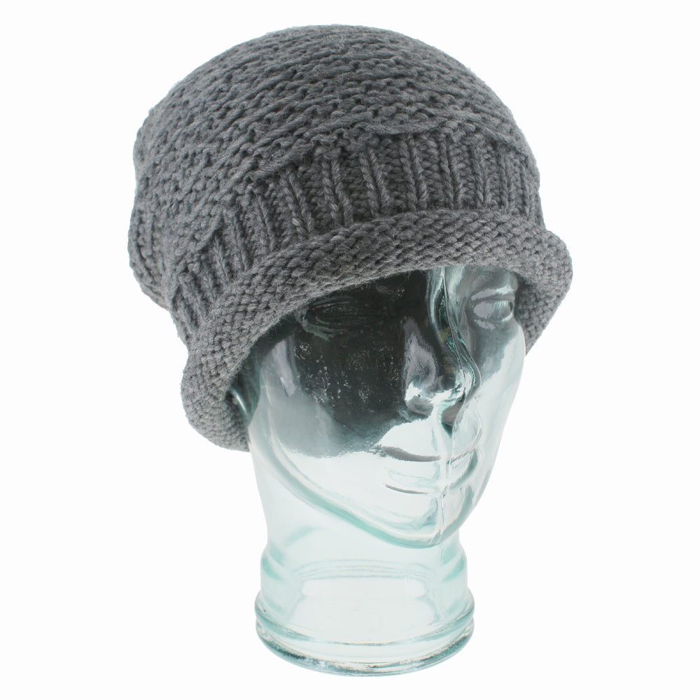 Belfry Bina grey slouch knit beanie crafted from Italian blend of wool, alpaca, and acrylic, a packable winter hat offering cozy warmth and effortless seasonal travel style