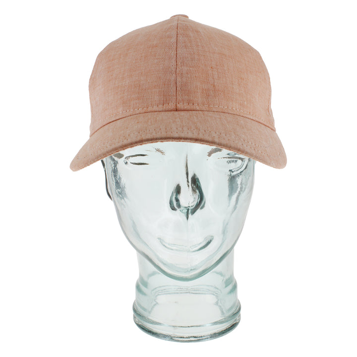 Orange linen baseball cap with lightweight feel for casual summer comfort