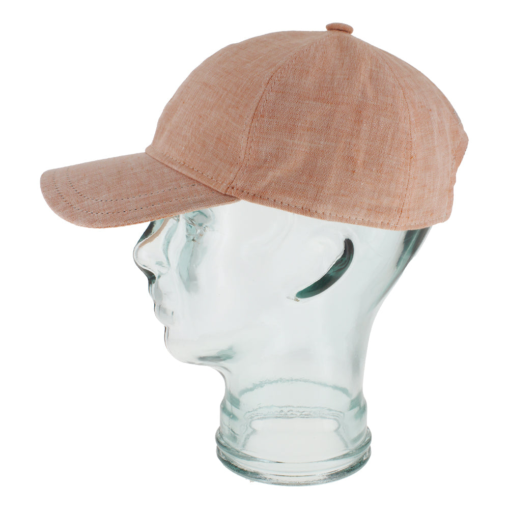 Belfry Bonucci orange linen baseball cap with cotton lining for all day comfort