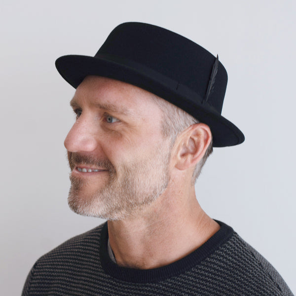 Belfry Brubeck C Black Cashmere Wool Pork Pie Hats in the Belfry