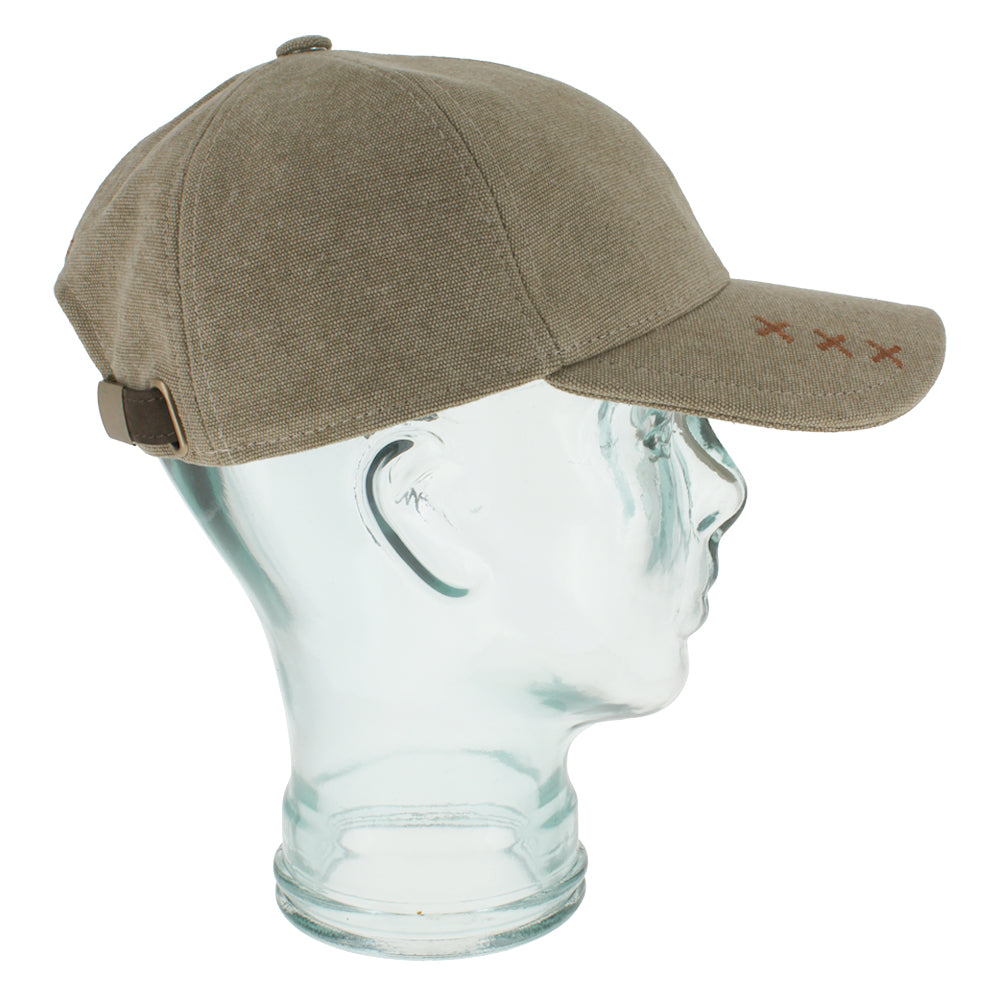 Khaki baseball cap in 100% cotton with durable canvas and breathable feel