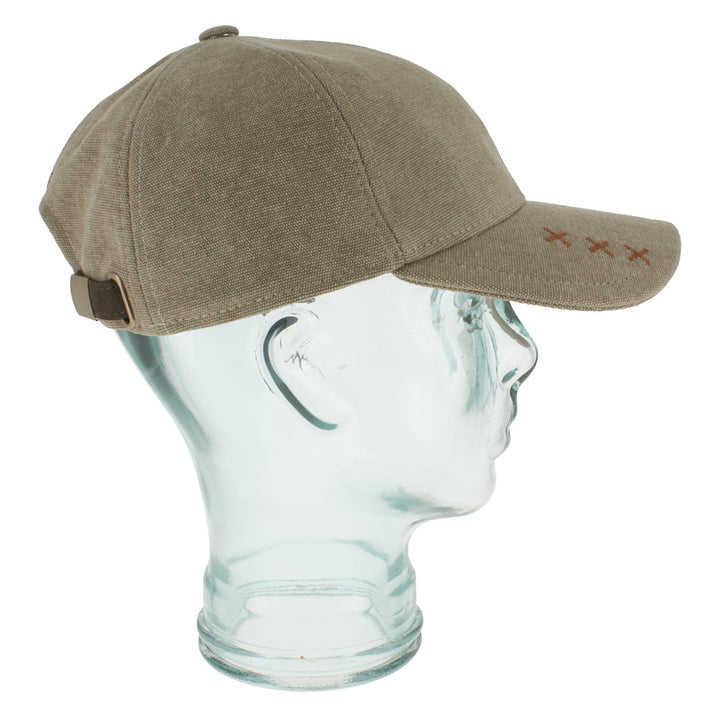 Khaki baseball cap in 100% cotton with durable canvas and breathable feel