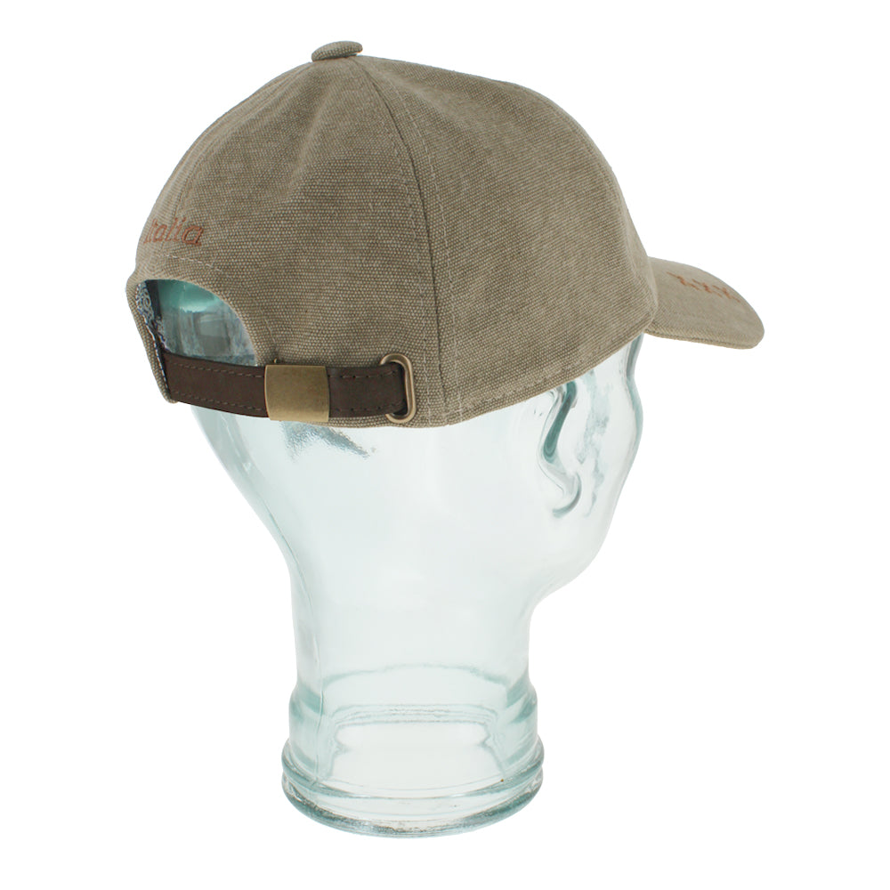 Lightweight khaki cotton baseball cap with structured shape for casual wear