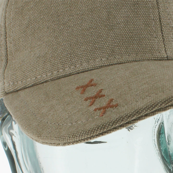 Belfry Cambiaso khaki baseball cap with canvas fabric and leather adjuster detail