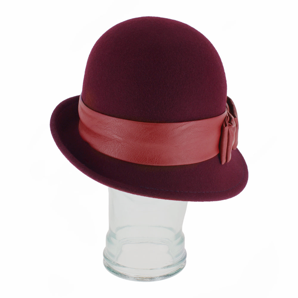 Top view of Carabelle wine cloche showing classic crown and stylish band detail