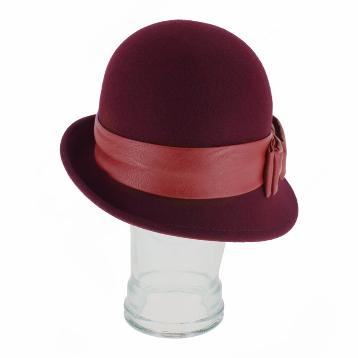 Top view of Carabelle wine cloche showing classic crown and stylish band detail