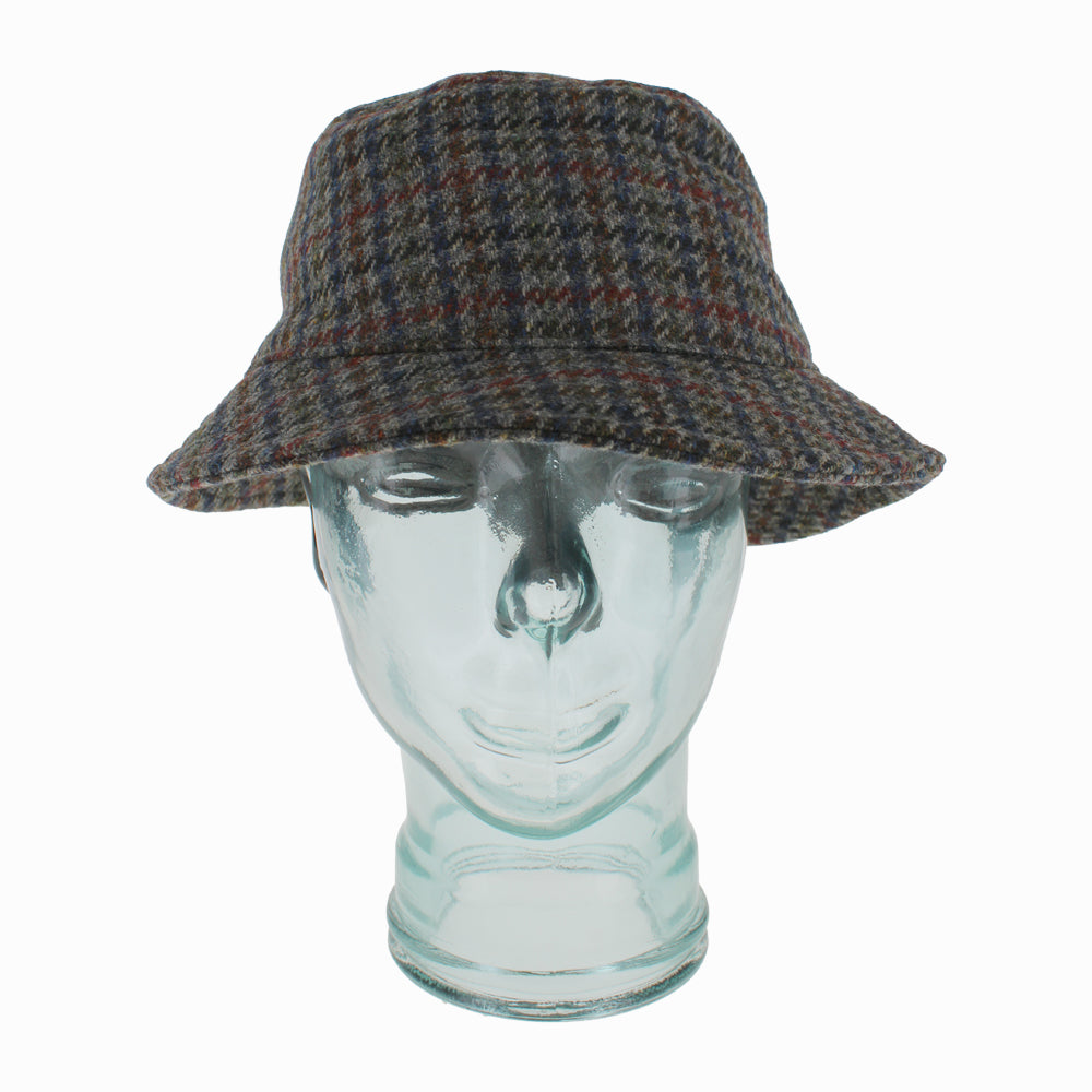 Houndstooth Belfry Crostini virgin wool bucket hat with lined interior, ideal for cold-weather outfits