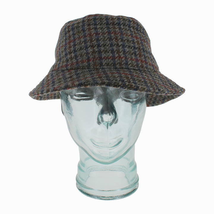 Houndstooth Belfry Crostini virgin wool bucket hat with lined interior, ideal for cold-weather outfits