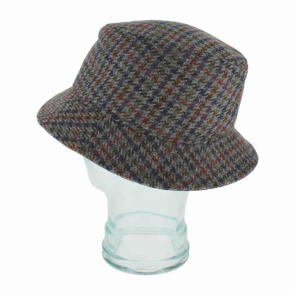 Houndstooth wool Crostini bucket hat featuring timeless pattern and warm lining for fall winter styling
