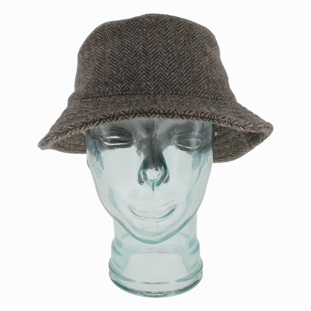 Herringbone Belfry Desi virgin wool bucket hat with lined interior and subtle multicolor design for winter wear