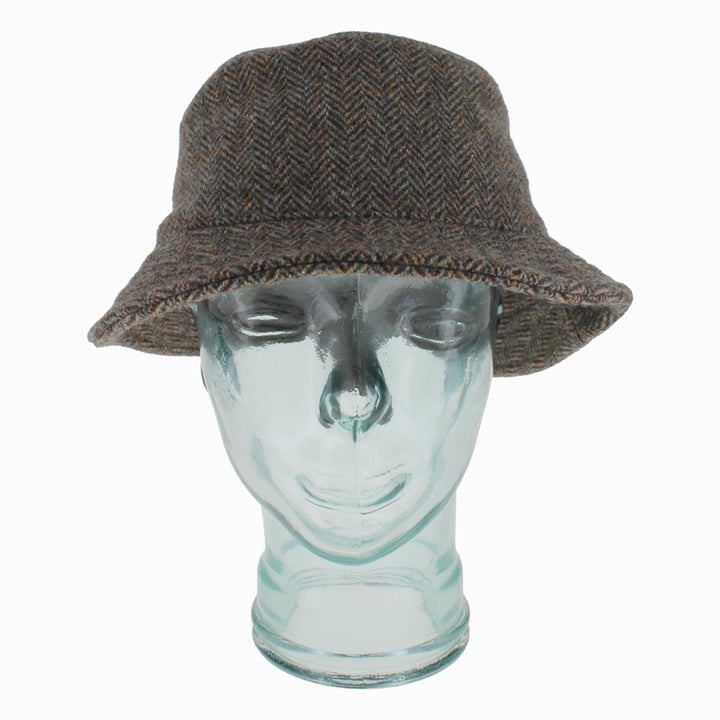 Herringbone Belfry Desi virgin wool bucket hat with lined interior and subtle multicolor design for winter wear