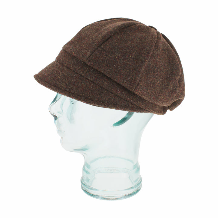 Brown Belfry Edda mod cap made from Shetland wool with a refined, modern fit