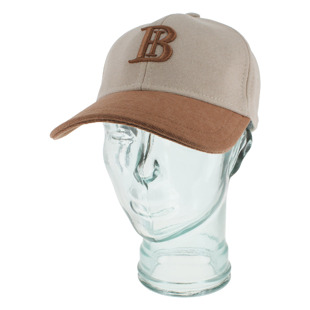 Dune adobe baseball cap with canvas fabric and contrasting brim for modern styling