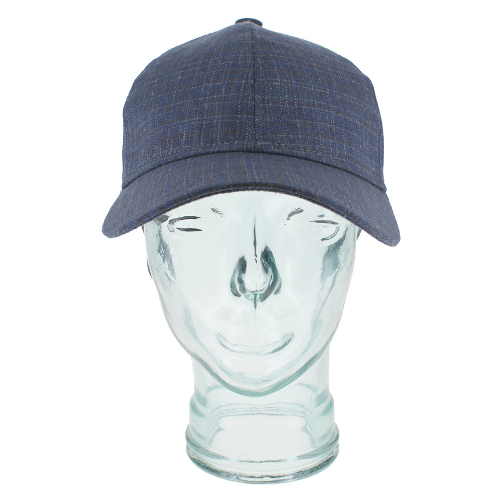Navy silk baseball cap with smooth texture and lightweight breathable feel
