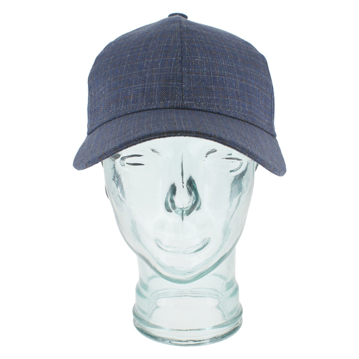 Navy silk baseball cap with smooth texture and lightweight breathable feel