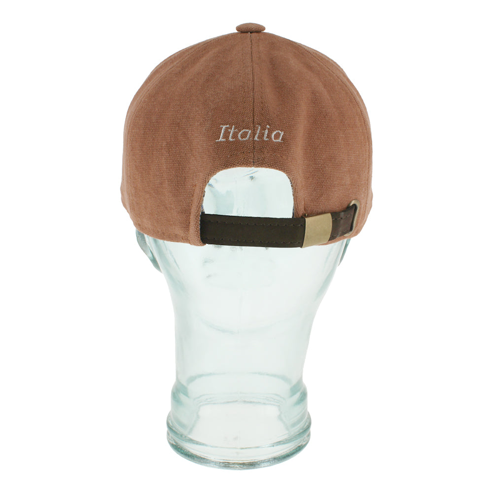 Dune canvas baseball cap with leather adjuster for adjustable comfortable fit