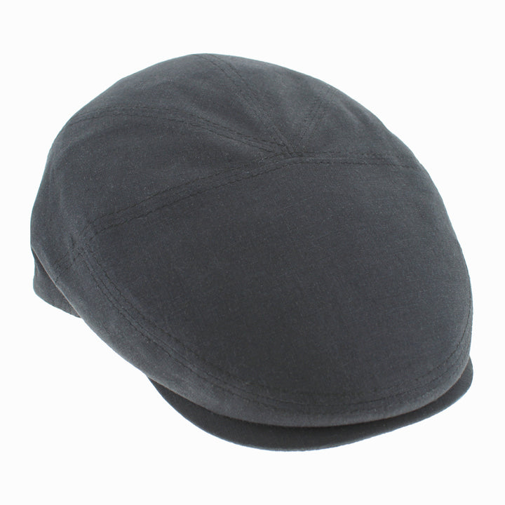 Belfry Gian black 100% linen flat cap with lightweight feel and elegant European craftsmanship