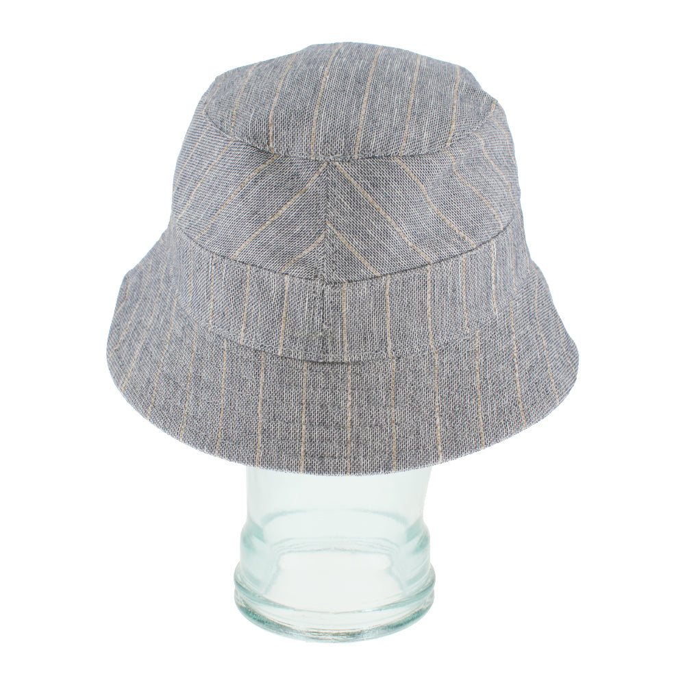 Blue cotton bucket hat with breathable construction for outdoor and summer wear