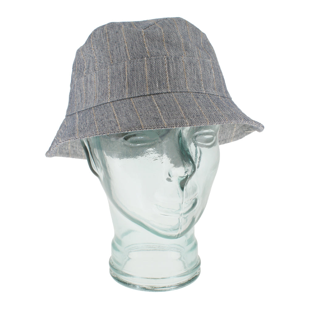 Blue bucket hat designed for travel casual wear and warm weather comfort