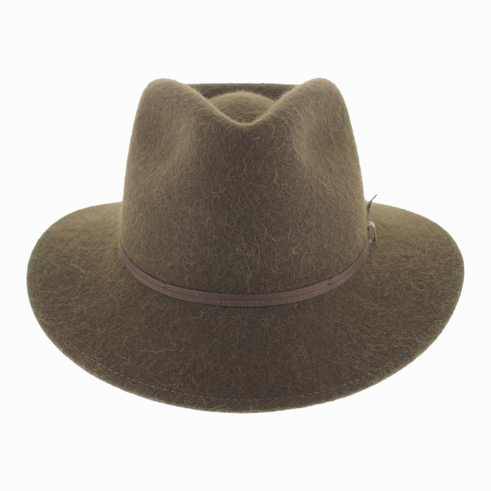 Olive Sebastian alpaca wool safari hat, packable and water-repellent for everyday fall winter adventures