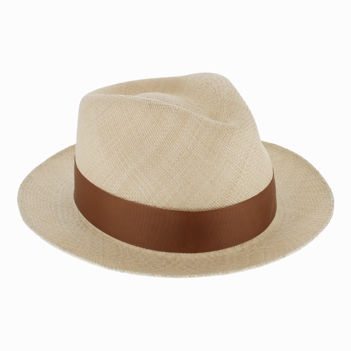 Handmade Belfry natural fedora with Panama straw and timeless teardrop crown design