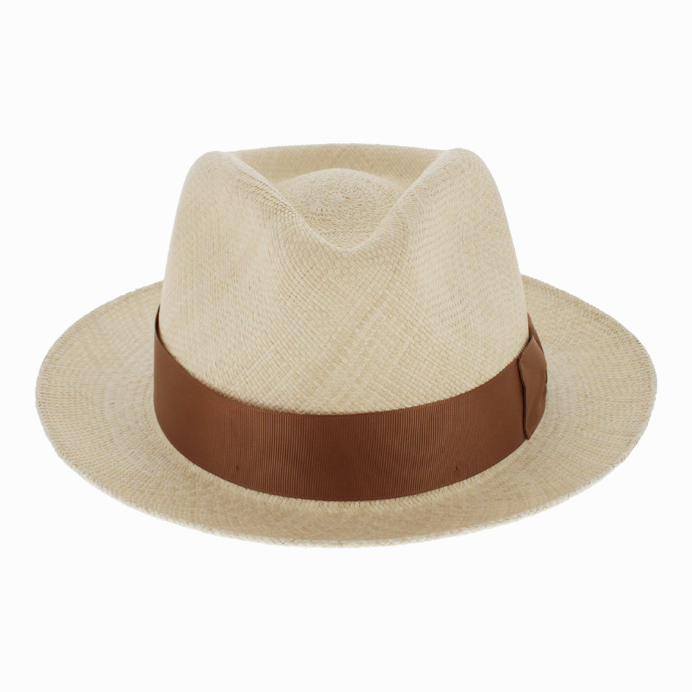 Natural Panama straw fedora designed for versatile styling and warm weather comfort