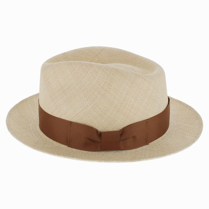 Belfry Julio natural Panama straw fedora with classic teardrop crown and refined style