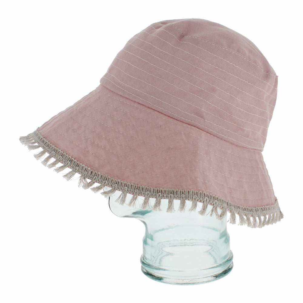Belfry Italia light pink bucket hat with breathable fabric and easy fold construction