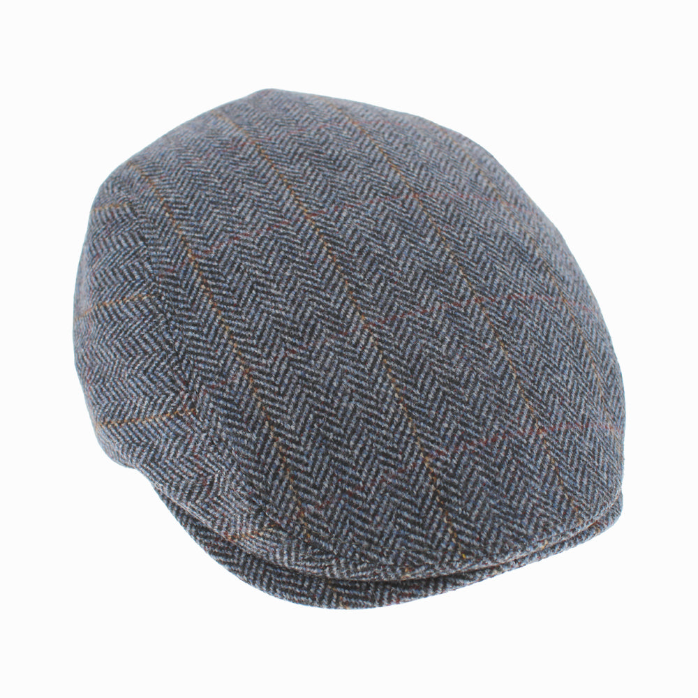 Belfry Italia Libero flat cap in blue wool and cashmere blend, crafted with timeless style