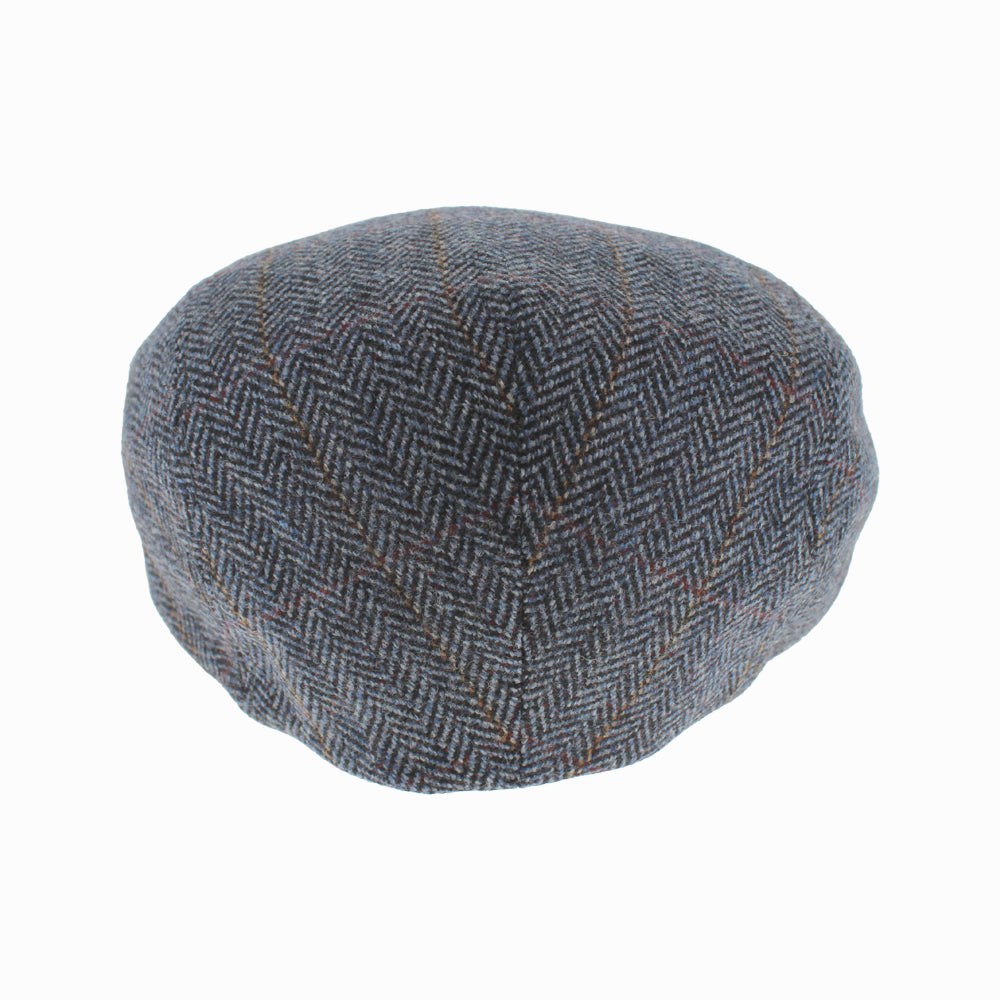 Handmade Belfry Italia Libero flat cap in blue wool-cashmere, sophisticated seasonal wear