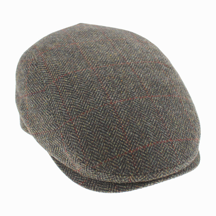 Belfry Italia Libero green herringbone flat cap, refined cold-weather accessory