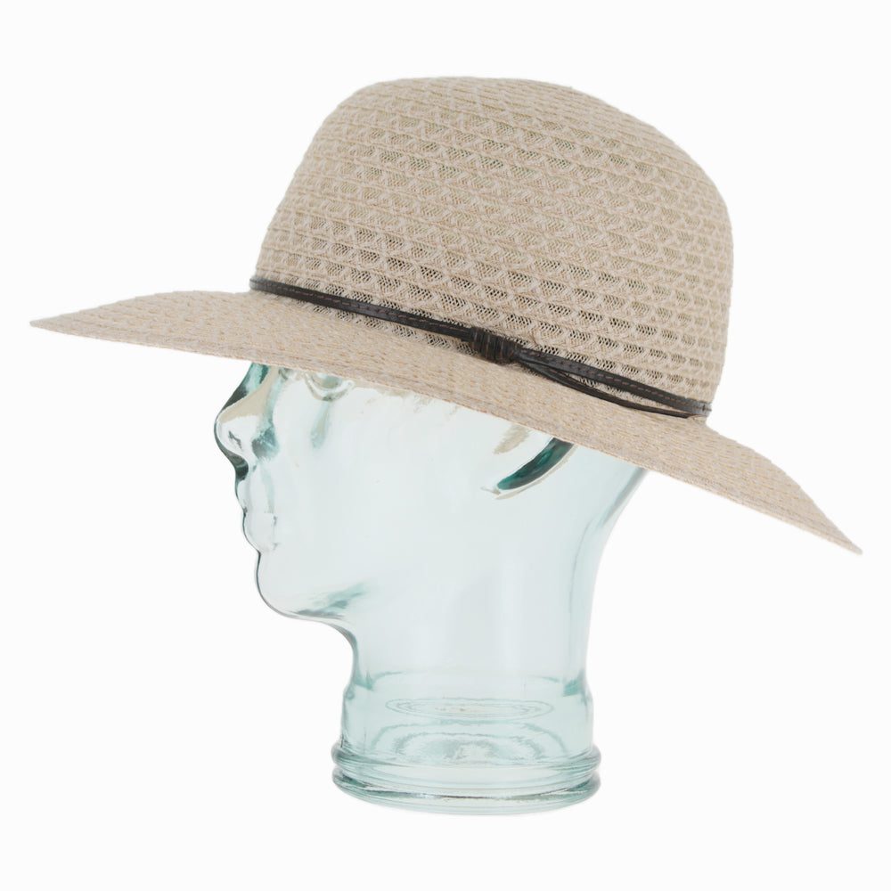 Natural Belfry Mariellas fedora made from lightweight hemp straw for warm weather wear
