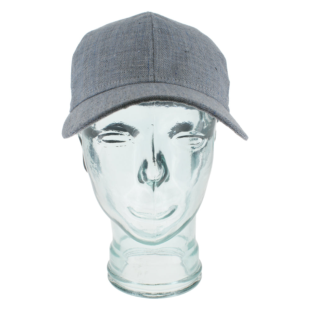 Blue linen baseball cap with cotton lining designed for comfort and outdoor use